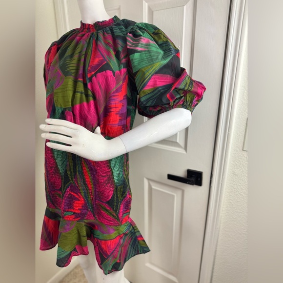 FARM RIO Midnight Leaves Mini Dress Size Small. - Picture 4 of 14